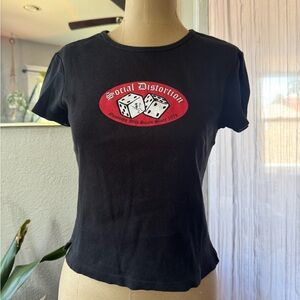 Vintage Women's Black Social Distortion Graphic Tee